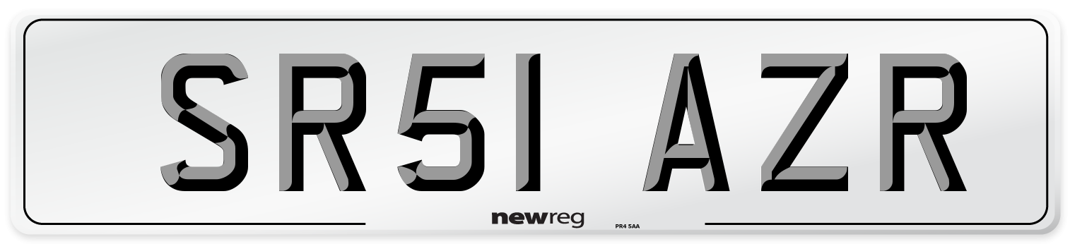 SR51 AZR Number Plate from New Reg